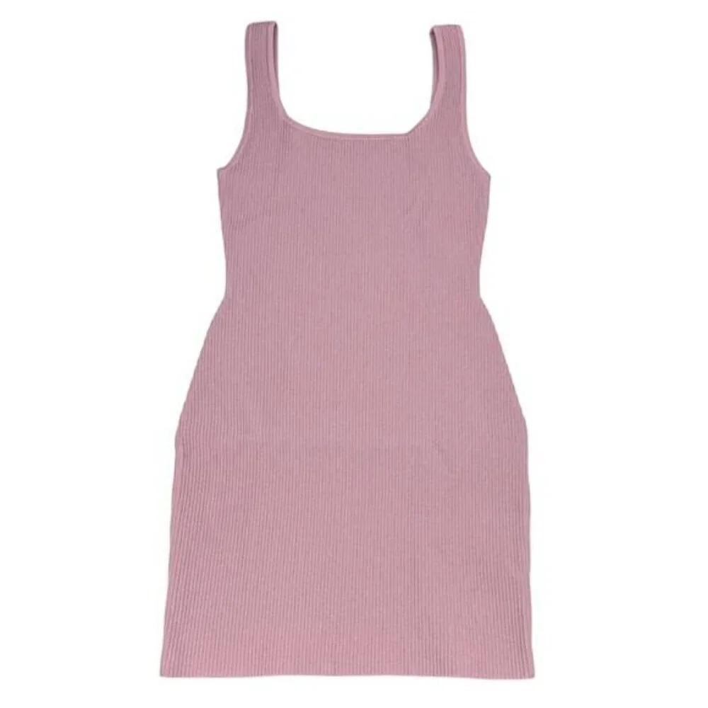 Aritzia Babaton Sculpt Knit Ribbed Squareneck Tank Mini Dress In Claremont XS - Picture 4 of 7